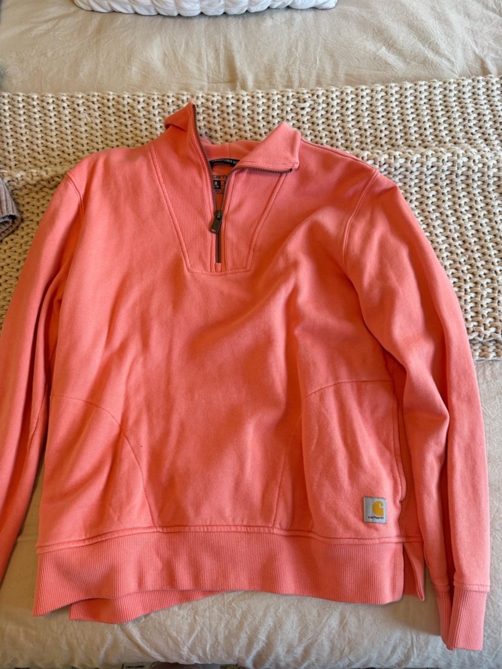 Carhartt Coral Quarter-Zip Pocket Sweatshirt